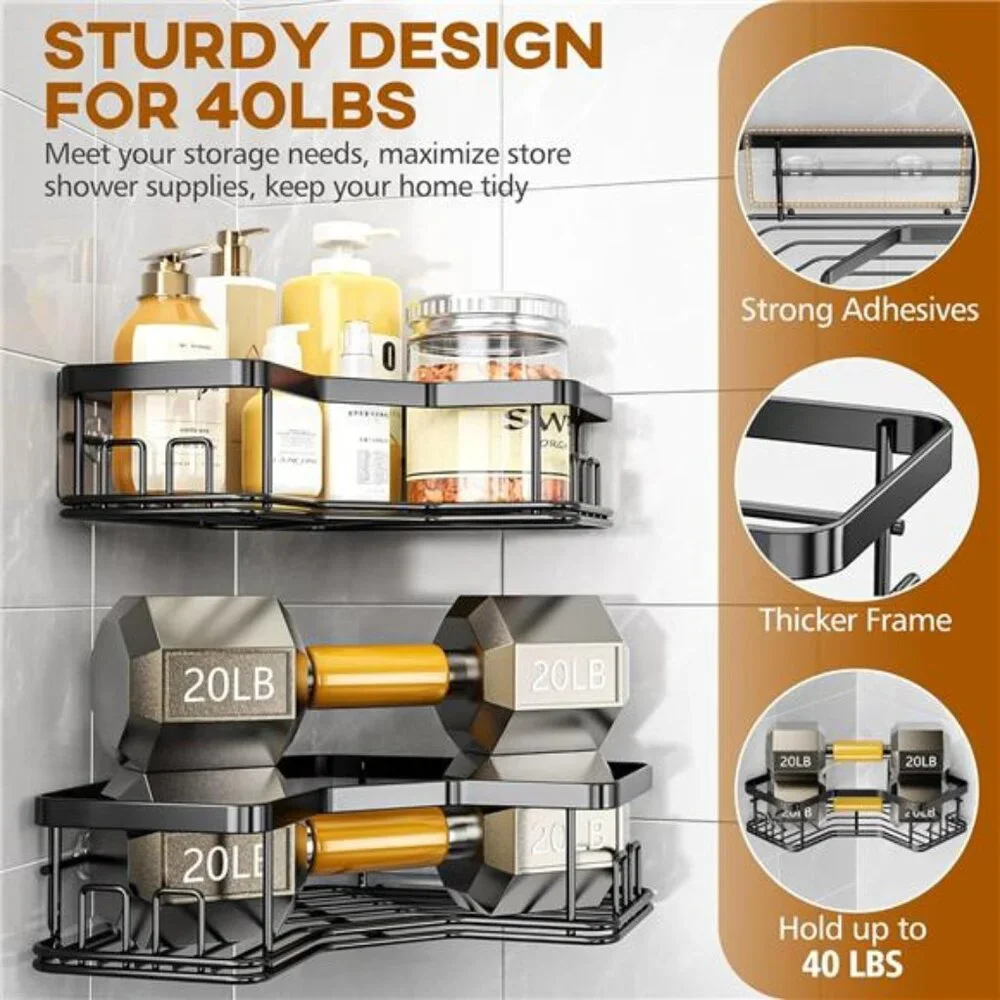 Shower Caddy Organizer, 3-Pack Corner Shower Caddy Organizer Shelves